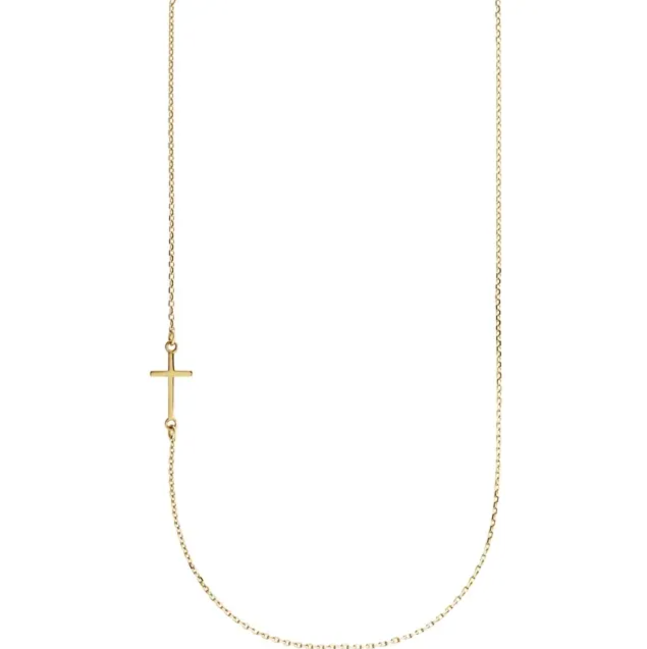 Cross Off-Center Dainty Collarbone Necklace